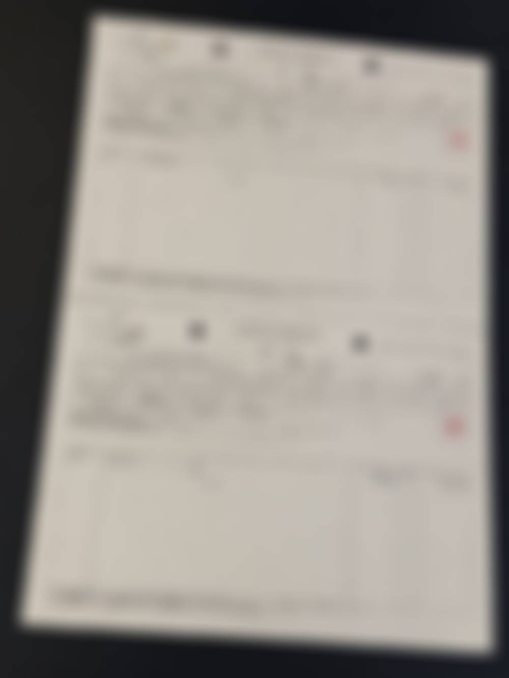 受領した領収書（モザイク処理済み）